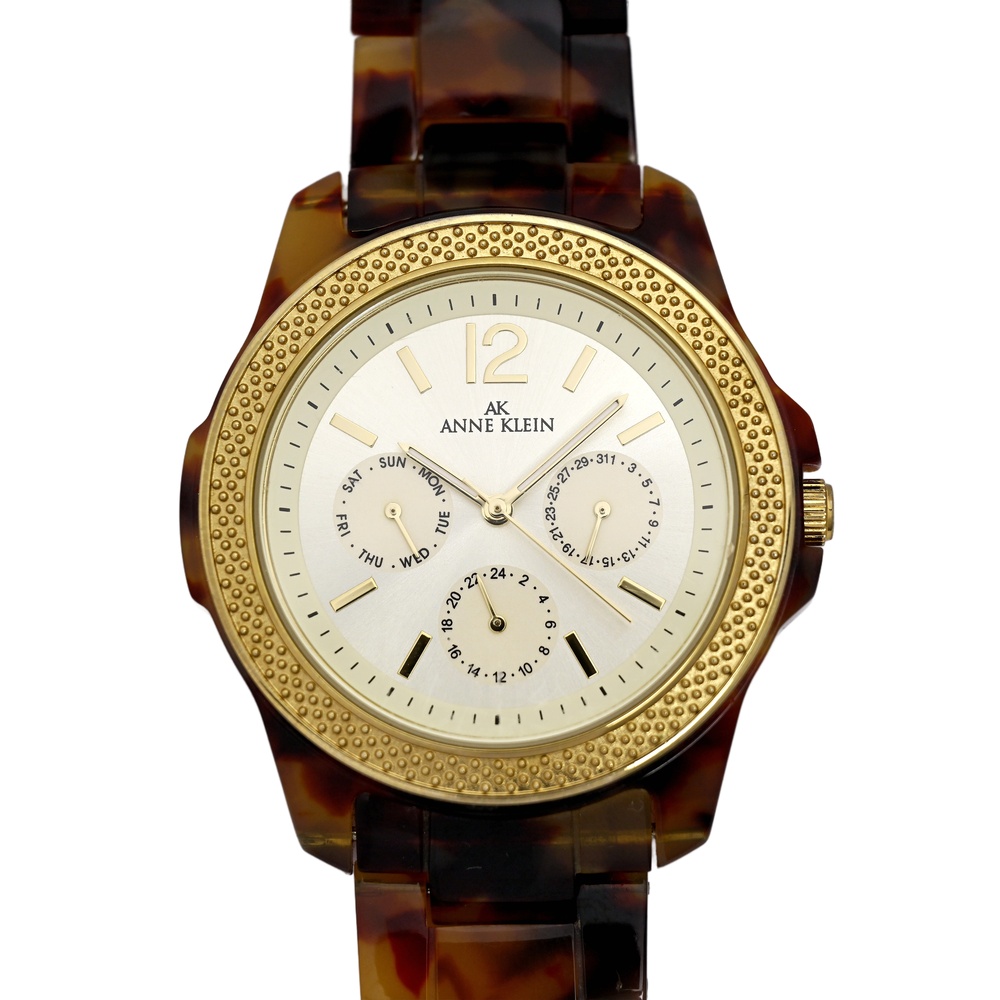 Anne Klein Leopard Ladies Two Tone Wrist Watch 40mm